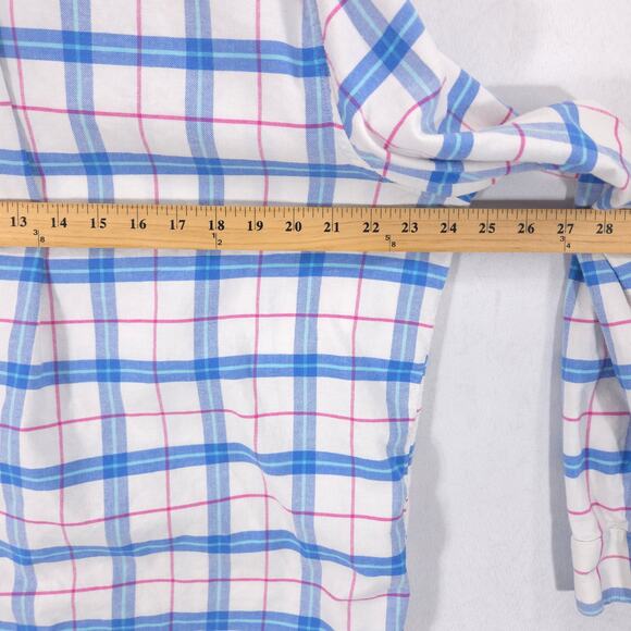 Vineyard Vines Flannel Shirt Mens XL Blue Plaid Slim Fit Whale Flex Button Down - Picture 5 of 9